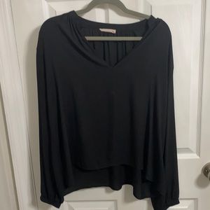 Black chiffon long sleeve